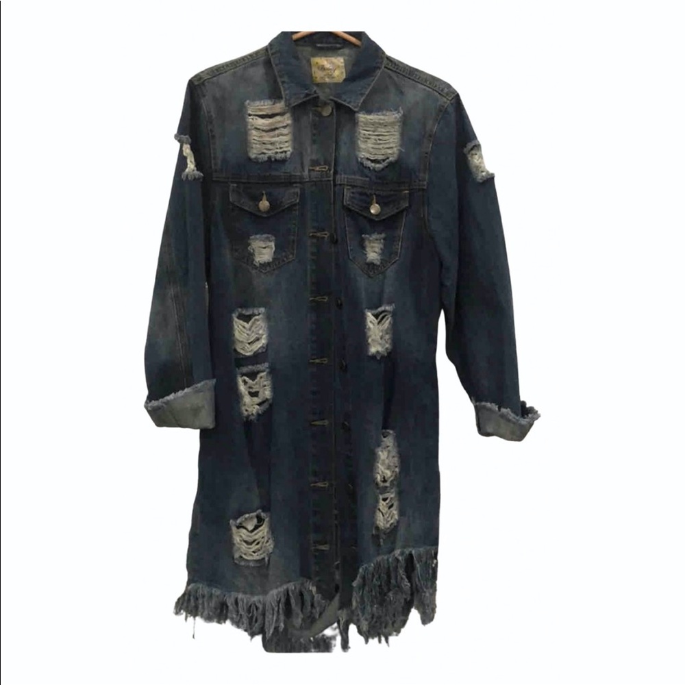 Long denim jacket